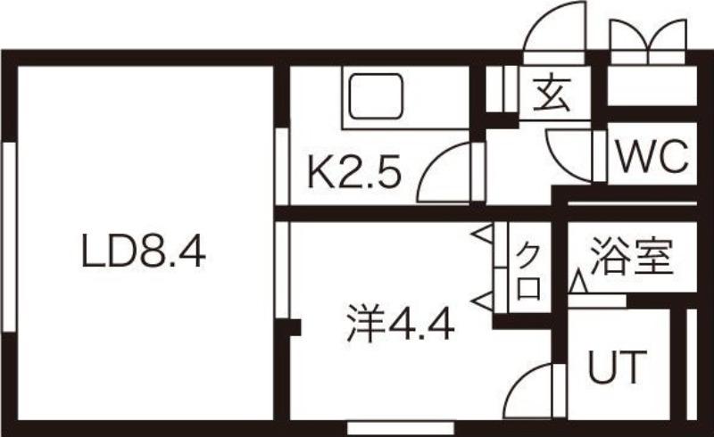 エスパスルージュ(1LDK/4階)の間取り写真