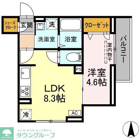 D PAINA KANNON(1LDK/3階)の間取り写真