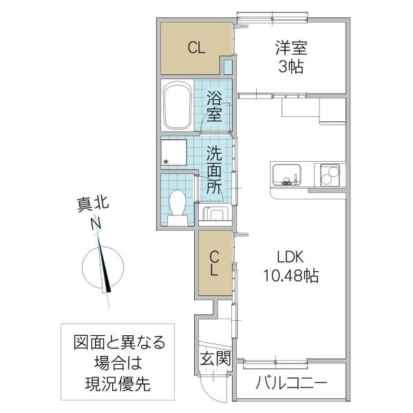 パインリッジ(1LDK/1階)の間取り写真
