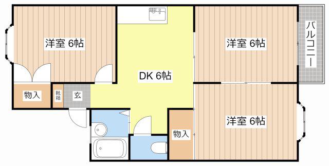 アベニュー松原(3DK/2階)の間取り写真