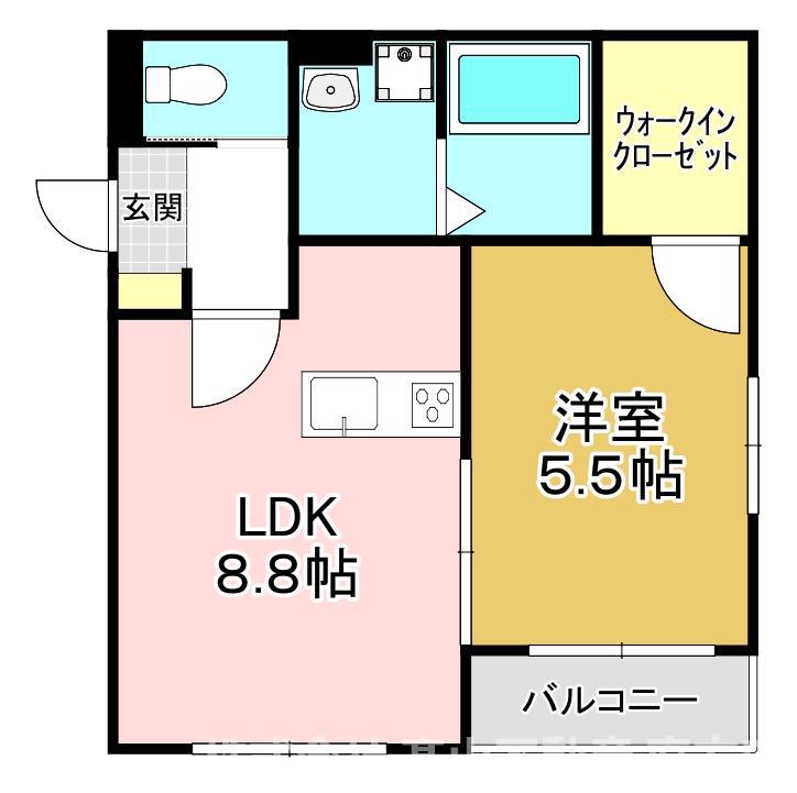 BRAVE BASE 神正町 A棟(1LDK/1階)の間取り写真