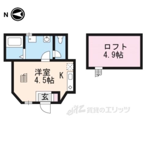 ウィルヴィレッジ一里山(1K/1階)の間取り写真