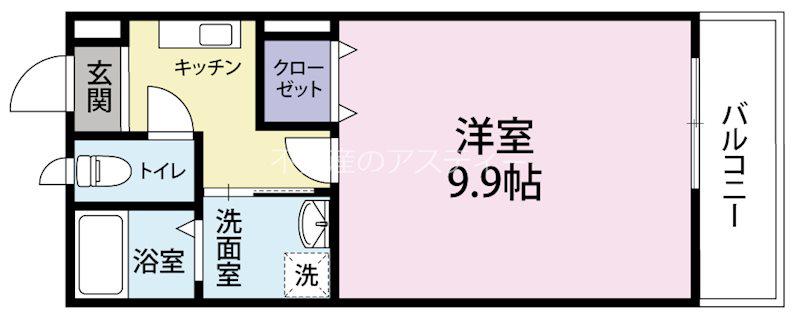 アムールREVE(1K/2階)の間取り写真