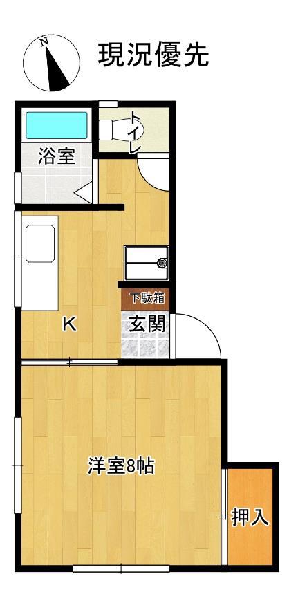 クリーンハイツA(1K/1階)の間取り写真