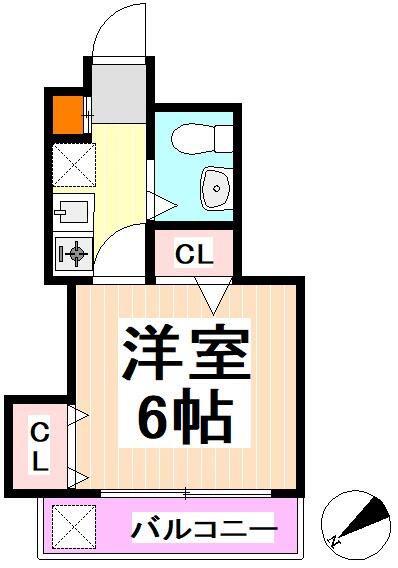 セシオン西新宿(1K/3階)の間取り写真