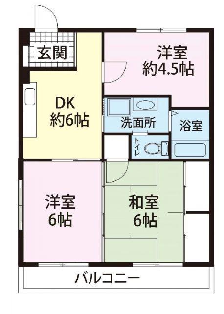 ヒルサイドテラス並木(3DK/3階)の間取り写真