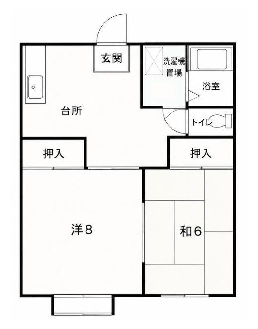 シモンソシエ(2DK/1階)の間取り写真