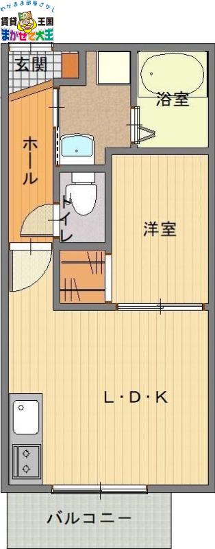長崎電軌本線 昭和町通駅 徒歩7分 3階建 築1年(1LDK/2階)の間取り写真