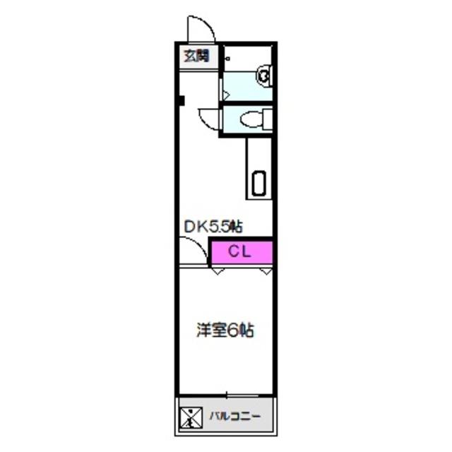 青井ハイツ(1DK/3階)の間取り写真