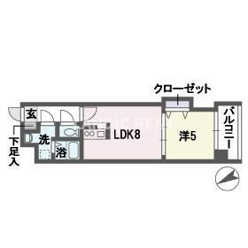 グラヴィス平尾(1LDK/4階)の間取り写真