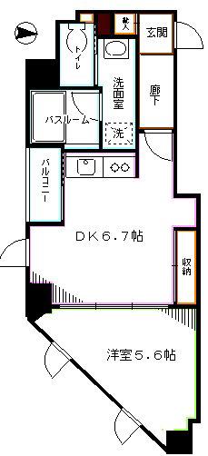 コートF(1DK/3階)の間取り写真