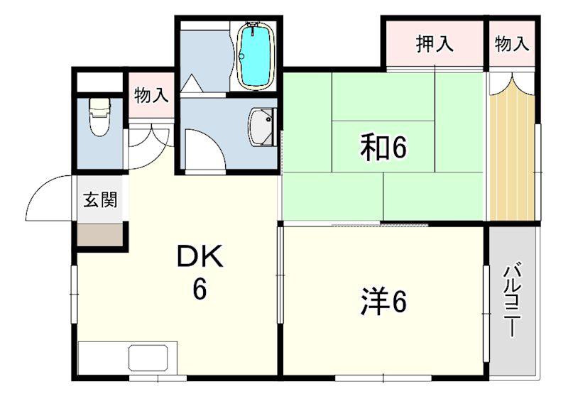 河内メゾン(2DK/2階)の間取り写真