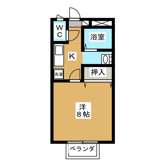 コーポパルパル S(1K/2階)の間取り写真