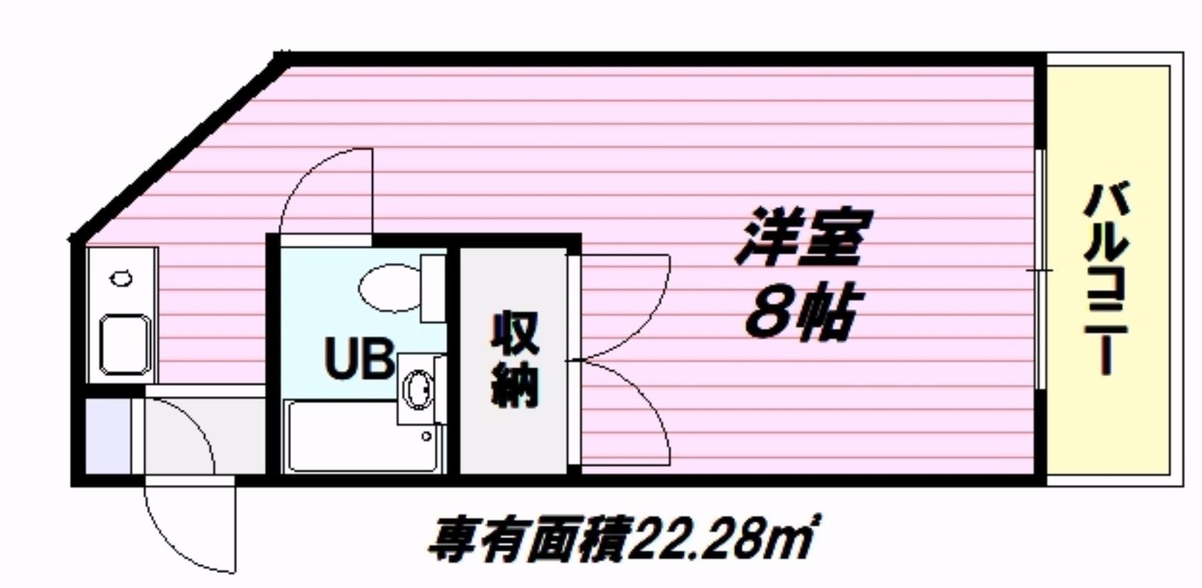 エトワール暁町(ワンルーム/1階)の間取り写真