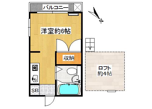 ハイツセレネ(ワンルーム/1階)の間取り写真