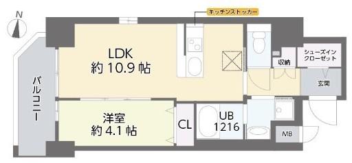 リエール武庫之荘(1LDK/5階)の間取り写真