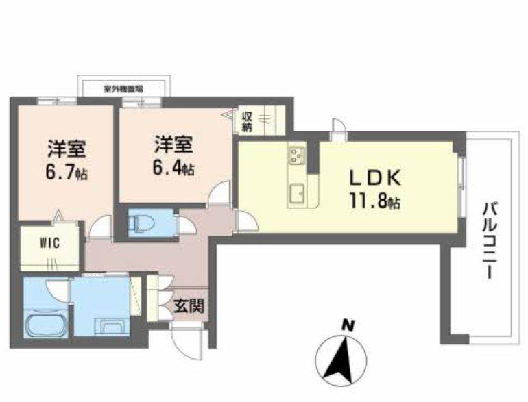 シャーメゾン ヴァンヴェール(2LDK/3階)の間取り写真