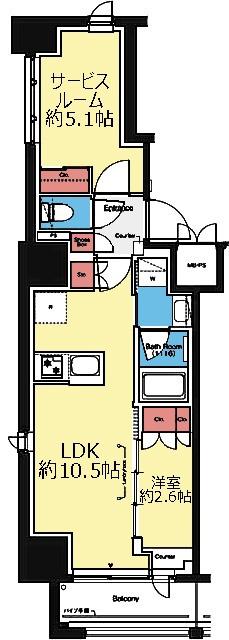 ルフォンプログレ横浜関内(1SLDK/6階)の間取り写真