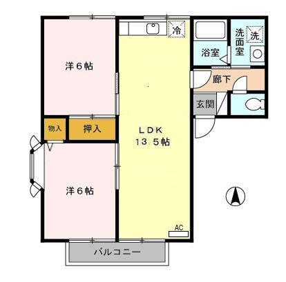 トゥインクル エステート(2LDK/2階)の間取り写真