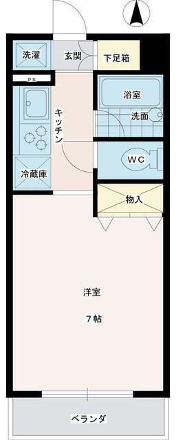ハイライズガーデン(1K/6階)の間取り写真