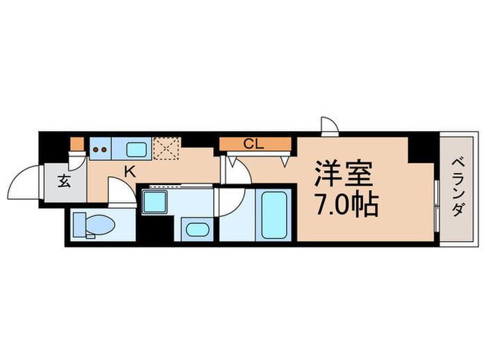 レジディアときわ台(1K/2階)の間取り写真