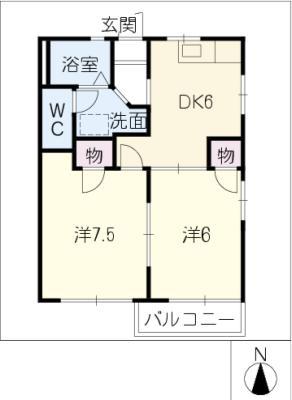 ESTO PONTIAIL B(2DK/2階)の間取り写真