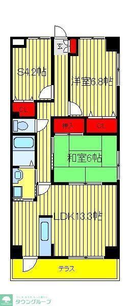 AXIS KASHIWA(3LDK/2階)の間取り写真
