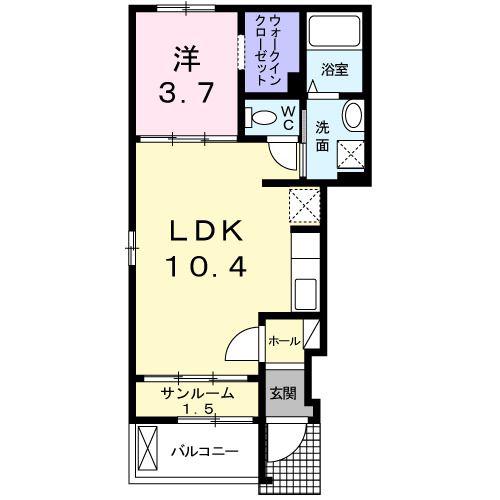 アメニティライフ(1LDK/1階)の間取り写真