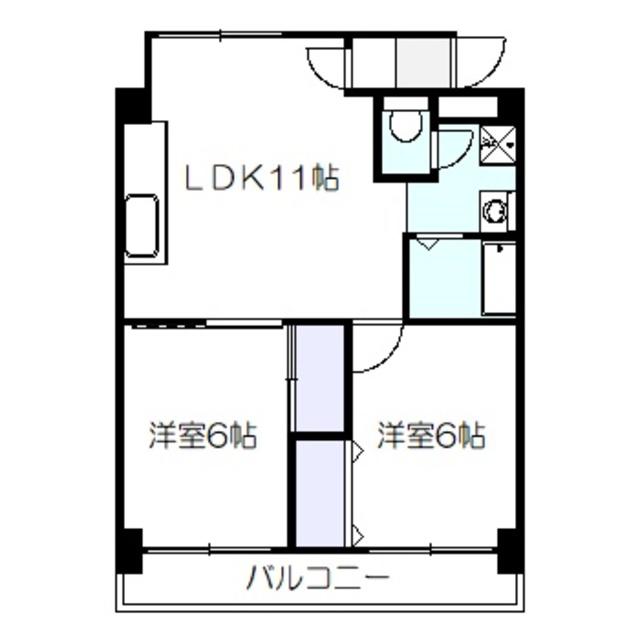 チェリーコート大和(2LDK/4階)の間取り写真