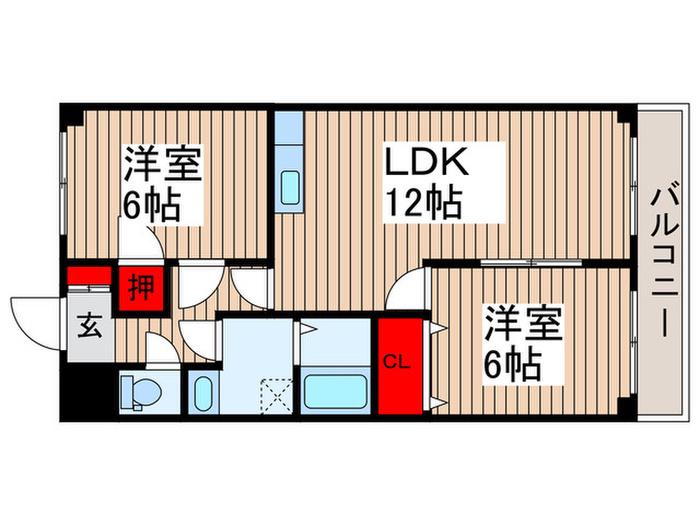 イーストコーポラスⅠ(2LDK/3階)の間取り写真