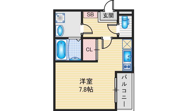 ハーモニーテラス森末町III(1K/2階)の間取り写真