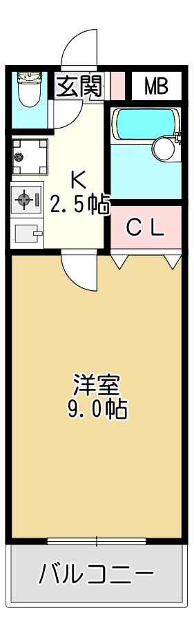 パインビレッジ花園(1K/1階)の間取り写真