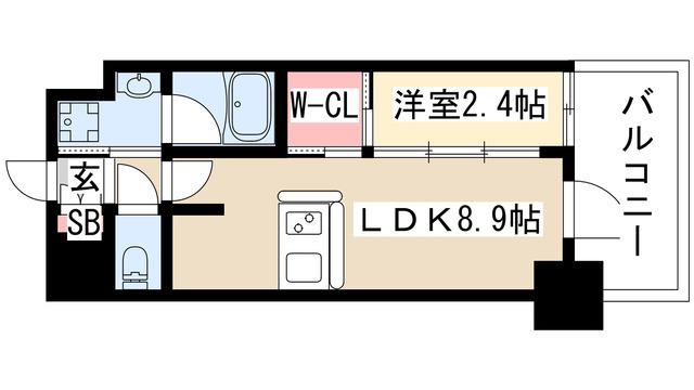 ハーモニーレジデンス名古屋 イースト(1LDK/12階)の間取り写真