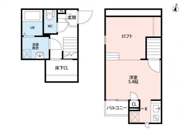 CB春日部ルーチェ(1K/2階)の間取り写真