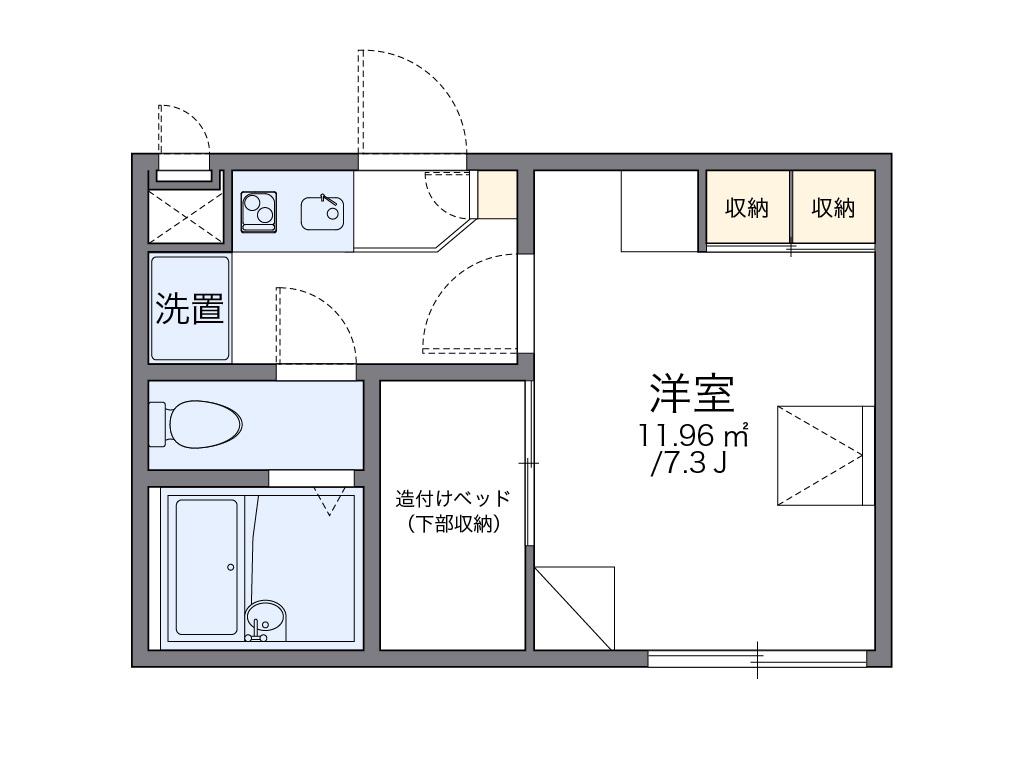 レオパレス清恵II(1K/1階)の間取り写真