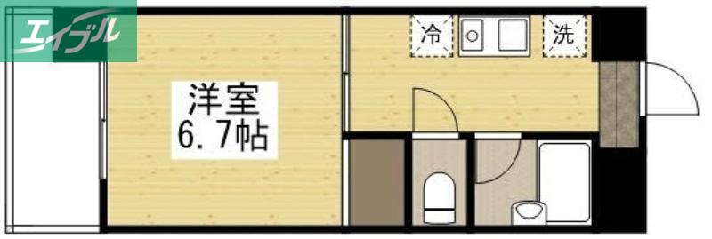 KSB 大供(1K/3階)の間取り写真