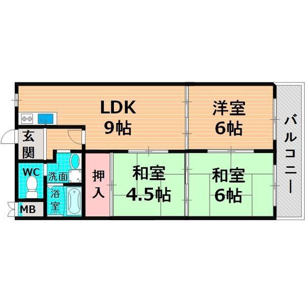 グランベルパーク(3LDK/2階)の間取り写真