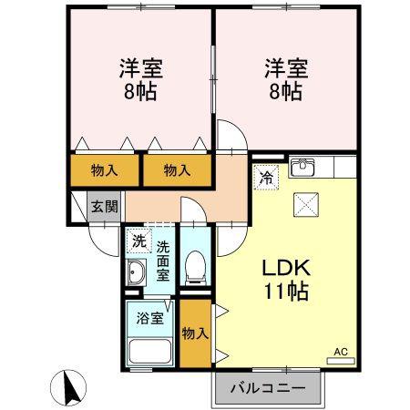 メゾン・エトワール(2LDK/1階)の間取り写真