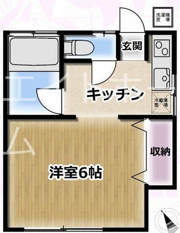 ラジーチきたの(1K/1階)の間取り写真