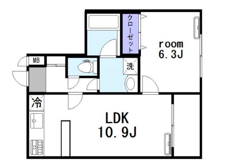 浅草橋アムフラットII(1LDK/3階)の間取り写真
