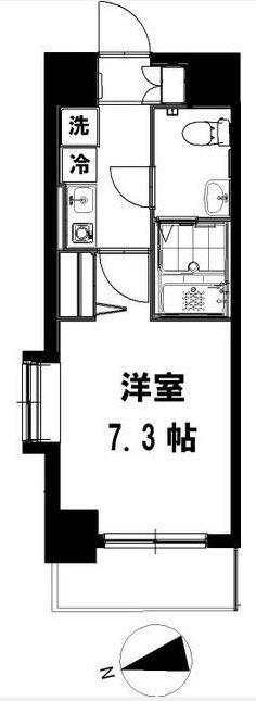 ルート相模大塚(1K/4階)の間取り写真