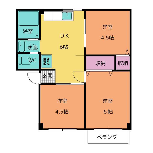 メゾン大国A(3DK/1階)の間取り写真