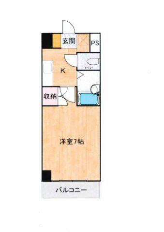 フルリール松浦(1K/7階)の間取り写真