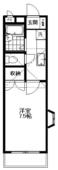 ピークハイム和光J(1K/2階)の間取り写真
