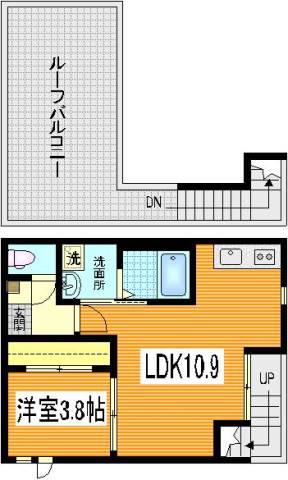 GRANDTICなごみ(1LDK/2階)の間取り写真