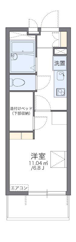 レオパレスT ヴィルヌーブⅢ(1K/3階)の間取り写真