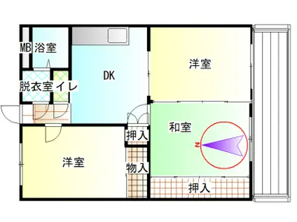 ファミールハイツくら(3DK/2階)の間取り写真