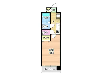 HAMIEL KOKURA(1K/7階)の間取り写真