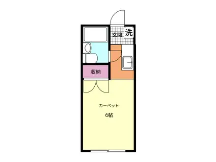 栄ミリオンコーポ(ワンルーム/1階)の間取り写真