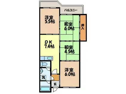 エトワール泉(4DK/2階)の間取り写真